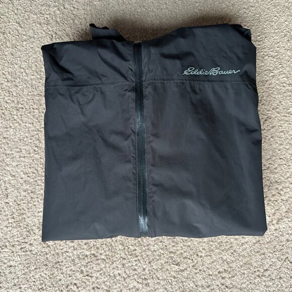 Eddie Bauer Jacket Mens Large Full Zip Waterproof Weatheredge Windbreaker Black - Picture 13 of 13